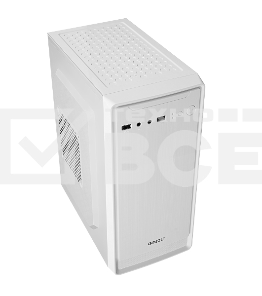 Компьютерный корпус MiniTower Ginzzu B185 White mATX,2xUSB2.0, белый,w/o PSU, w/o fan (Ginzzu B185)