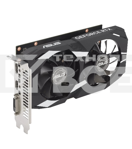 Видеокарта Asus DUAL-RTX3050-O6G NVIDIA GeForce RTX 3050 6Gb 96bit GDDR6 PCI-E 4.0 1507/14000 DVIx1 HDMIx1 DPx1 HDCP Ret