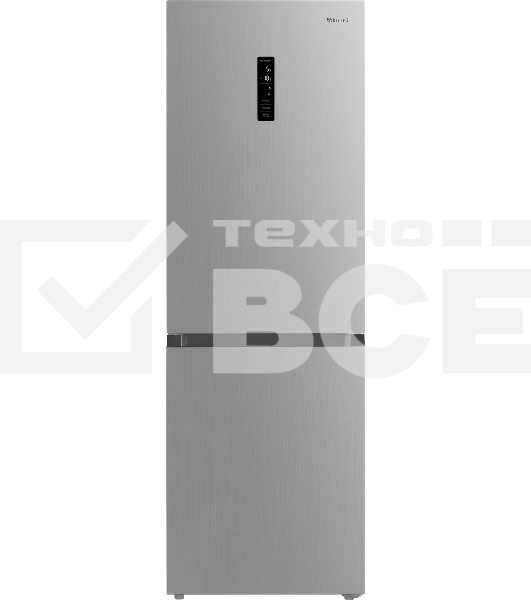 Холодильник Weissgauff WRK 185 Total NoFrost Inverter нержавеющая сталь двухкамерный 205/86л морозилка снизу