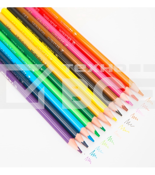 Карандаши цветные Deli ColoRun EC00120 трехгранные пластик 24цв. коробка/европод.