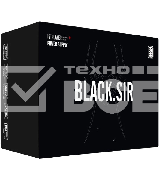 Блок питания 1STPLAYER SR-500W, 500Вт, 80 PLUS, 120мм, черный