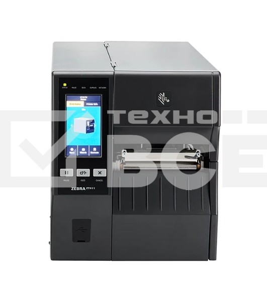 Принтер этикеток термотрансферный коммерческий Zebra TT ZT411 203 dpi, 356 мм/сек, USB, RS-232, Ethernet, USB Host, Bluetooth, серый/черный