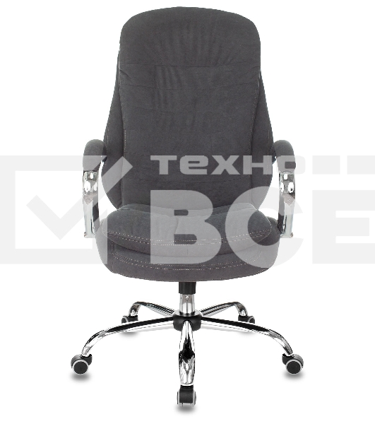 Кресло руководителя Бюрократ T-9950SL Fabric серый Alfa 44, крестовина металл хром