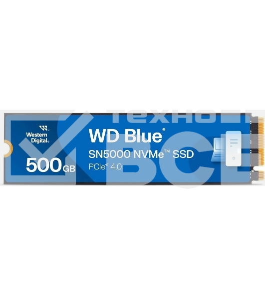Накопитель SSD WD Blue SN5000, 500Gb, PCIe 4.0 x4, M.2 2280, NVMe, R/W 5000/4000