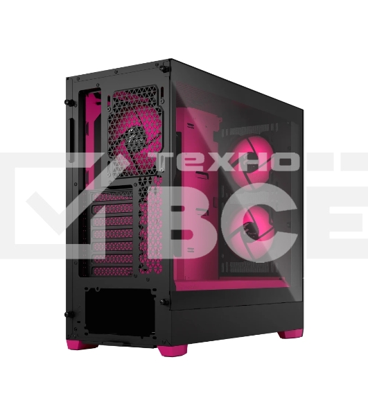 Компьютерный корпус без блока питания Fractal Design Pop Air RGb Magenta Core TG Clear Tint, Midi-Tower, 3x120мм RGb, 2xUSB-A 3.2 ATX, mATX, mITX черный/магента