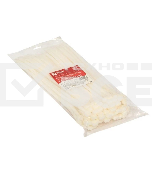 Хомут кабельный 7.2х300 нейл. бел. (уп.100 шт) EKF plc-c-7.2x300