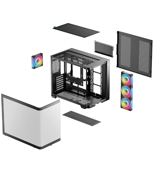 Корпус DeepCool CG530U 4F Black, Midi-Tower, чёрный, 4 x 120 мм