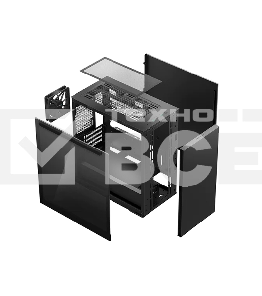 Компьютерный корпус Deepcool MACUBE 110 BK без БП, боковое окно (закаленное стекло), черный, mATX