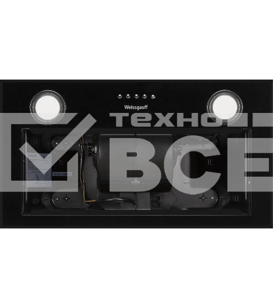 Вытяжка встраиваемая Weissgauff BOX 850 BL черный управление: кнопочное (1 мотор)