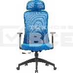 Кресло компьютерное Cactus CS-MC515-BL темно-синий, сиденье темно-синий, сетка/ткань, с подголов. крестов. пластик, пластик черный, фото2