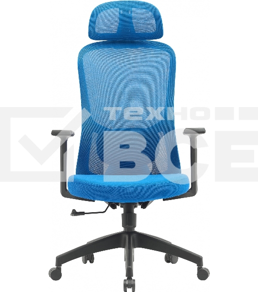 Кресло компьютерное Cactus CS-MC515-BL темно-синий, сиденье темно-синий, сетка/ткань, с подголов. крестов. пластик, пластик черный