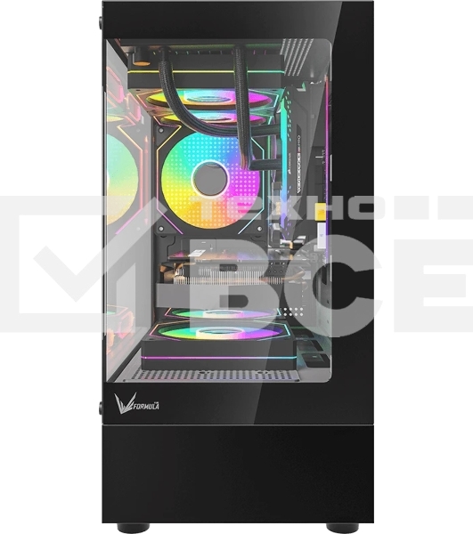 Компьютерный корпус MiniTower AeroCool/Formula Crystal Z1CM PLUS AR black (mATX, без БП, USB Type-A+USB Type-C) (Crystal Z1CM Plus Black AR)