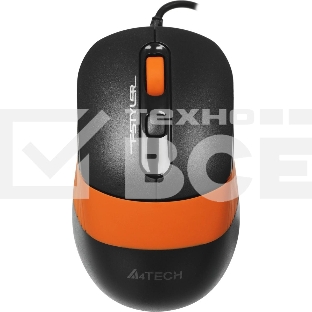 Мышь проводная A4Tech Fstyler FM10 черный/оранжевый, 1600 dpi, USB, кнопки - 4