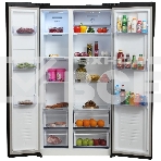 Холодильник Hyundai CS5003F черное стекло двухкамерный Side by Side 331/165л морозилка сбоку, фото19