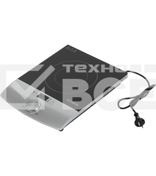 Плита настольная электрическая Hyundai HYC-0102 серебристый/черный стеклокерамика