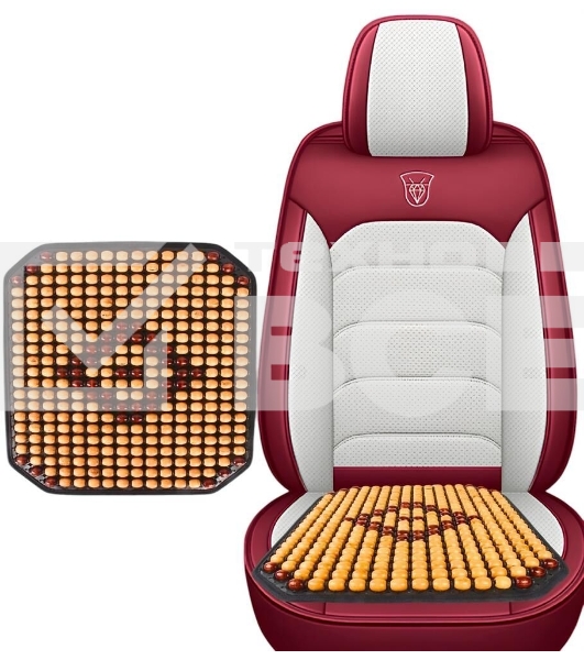 NOVA BRIGHT (коврик) массажная деревянная, бежевая с рисунком, противоскользящая основа 48144