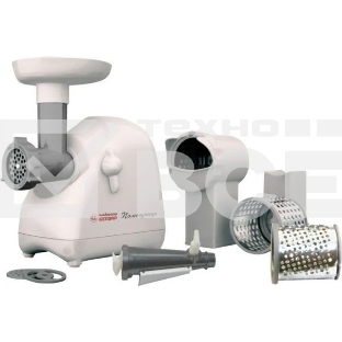Мясорубка электрическая Белвар Помощница КЭМ-П2У 302-06 белый, 1500 Вт, 0.4 кг/мин, реверс, насадки - 9