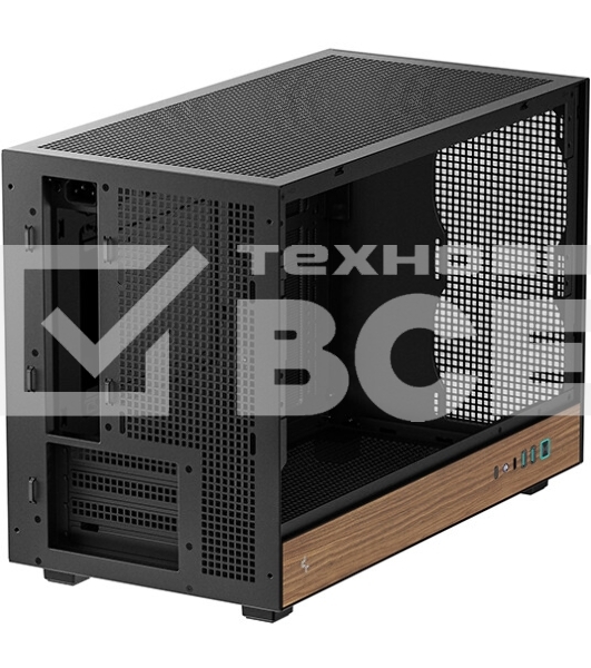 Корпус DeepCool CH260 Wood, Micro-Tower, чёрный
