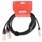 Кабель аудио FORCE FLC-19/31/8' TRS mini Jack - 2xXLR, высококачественный стерео, используется для подключения смартфонов к микшерам и аудио интерфейсам, диаметр 6 мм, профессиональные металлические разъемы, длина 3 м, фото5