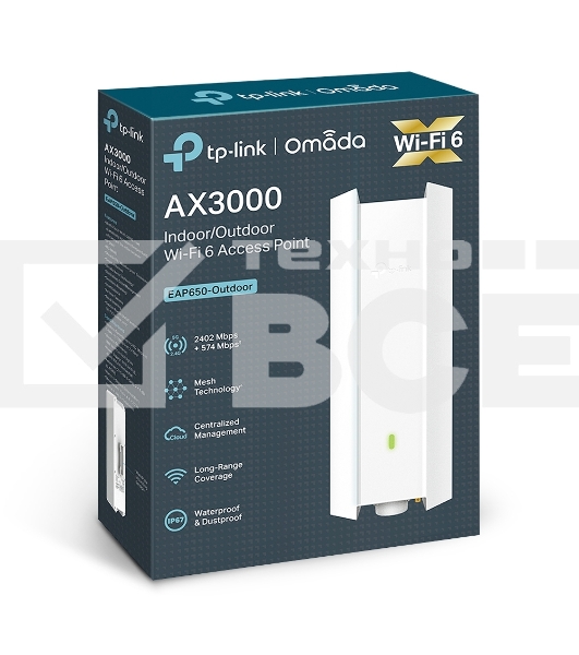 Двухдиапазонная точка доступа TP-Link EAP650-Outdoor AX3000 Wi-Fi 6 для помещения/улицы PROJ
