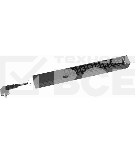 Блок распределения питания RakTek RTSA160801 гор.размещ. 8xC13/C19 Schuko 2м