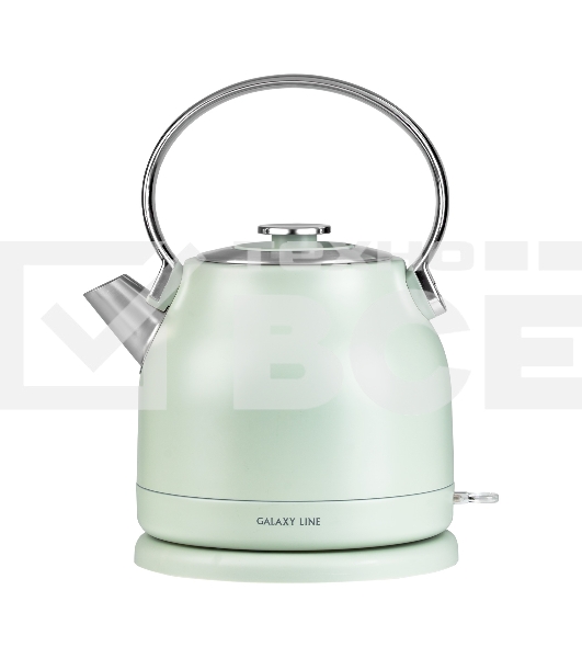 Чайник электрический Galaxy Line GL 0333, мятный, металл, 2200 Вт, 1,5 л