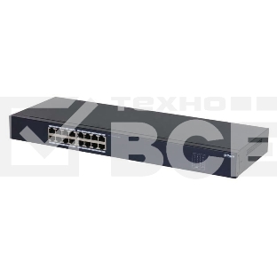 Неуправляемый 16-портовый коммутатор Dahua DH-SF1016 16xRJ45 100Mb, коммутация 3.2 Гбит/с, MAC-таблица 8К, металл