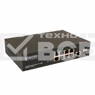Управляемый L2 PoE коммутатор Gigabit Ethernet на 8 RJ45 PoE + 2 x GE SFP порта.