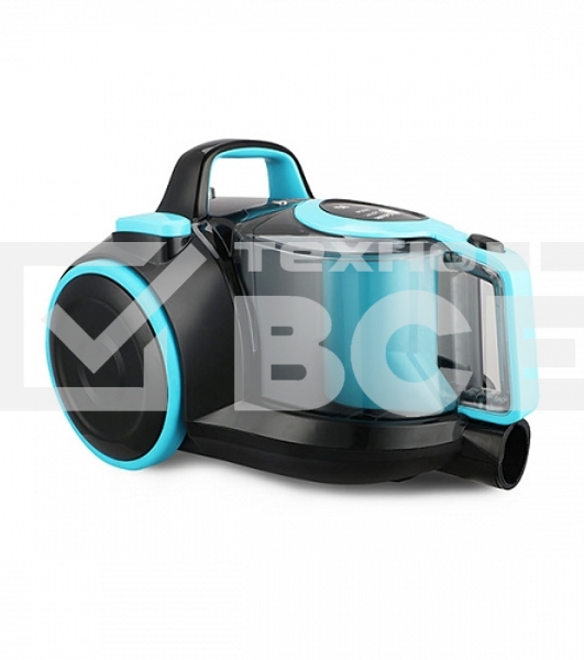 Пылесос BQ VC1810C черный/голубой, 380/1800 Вт, уборка сухая, пылесборник циклон, 2.5 л
