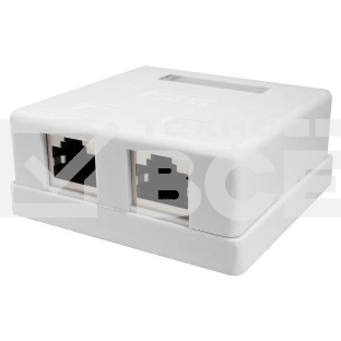Розетка Suprlan 10-0308-1 наклад.RJ45 2 кат.5E FTP бел.