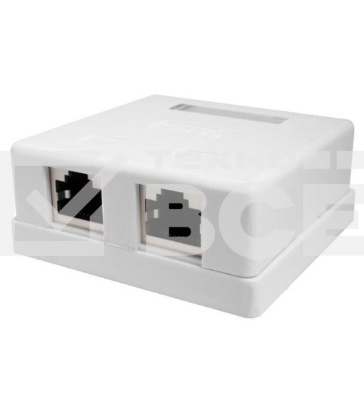 Розетка Suprlan 10-0308-1 наклад.RJ45 2 кат.5E FTP бел.