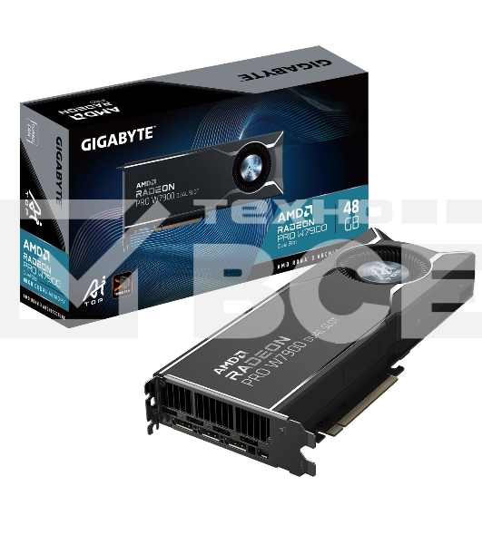 Видеокарта Gigabyte PRO W7900 DUAL SLOT AI TOP 48GB GDDR6 384bit mDP 3xDP BLOWER RTL
