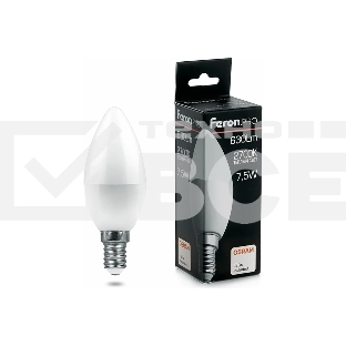 Лампа светодиодная FERON PRO LB-1307 (38053) свеча E14 7.5W 2700K
