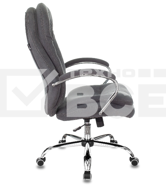 Кресло руководителя Бюрократ T-9950SL Fabric серый Alfa 44, крестовина металл хром