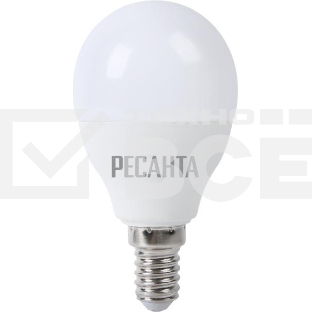 Лампа светодиодная Ресанта LL-R-G45-7W-230-3K-E14 шар, 7 Вт, тепл., Е14