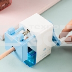 Точилка для карандашей механическая Deli EH515-BL, 1 отверстие, пластик, голубой/белый, пластиковый бокс, фото2