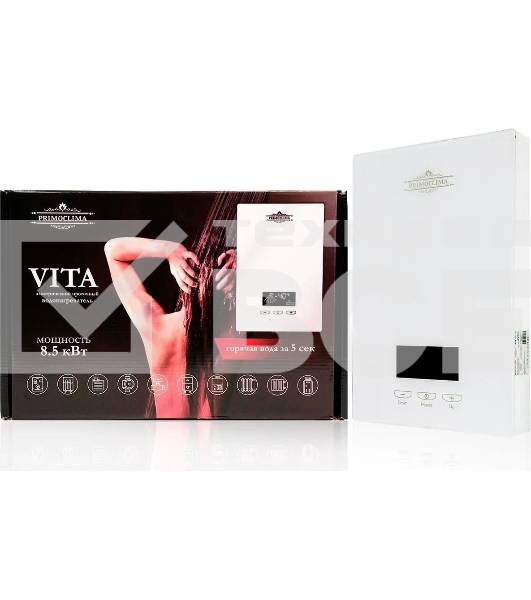 Электрический проточный водонагреватель PrimoClima VITA 8.5 кВт, белый