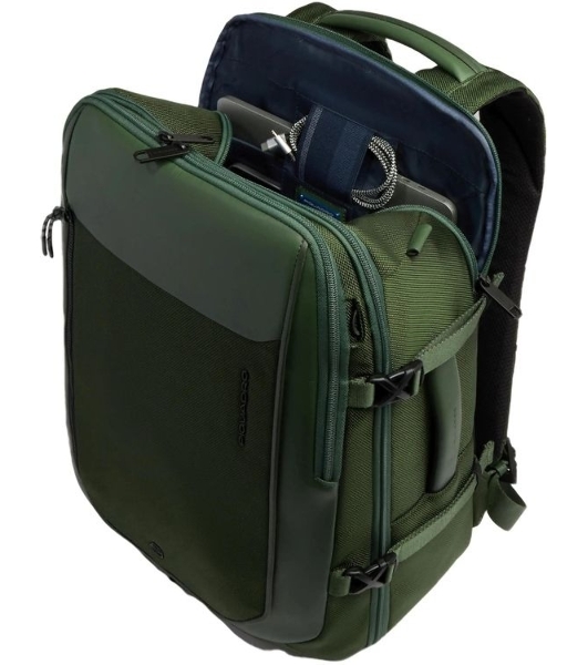 Рюкзак мужской Piquadro Lyss CA6929S143BM/VE зеленый тимьяновый полиэстер/натур.кожа