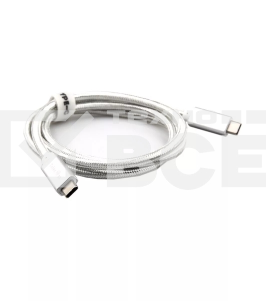Кабель USB 3.1 Type Cm -- Cm IC 5А 10Gbs длина 1M, Telecom <TC420S> серебряный