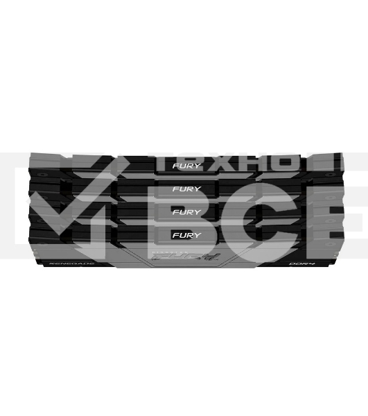 Оперативная память Kingston Fury Renegade, DDR4, 64GB (4x16GB), 3200MHz, CL16, радиатор, чёрный