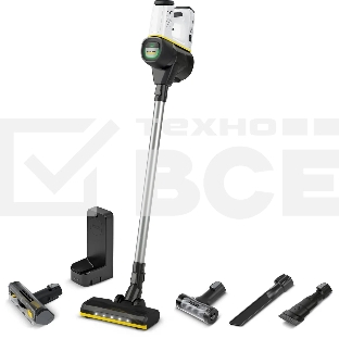 Пылесос вертикальный Karcher VC 6 Cordless серебристый/белый, питание от аккумулятора, 250 Вт, уборка сухая, пылесборник 0.8 л, работа от АКБ max 50 мин.