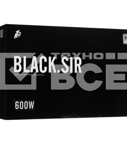 Блок питания 1STPLAYER BLACK.SIR 6.0 (SR-600W), 600Вт, 80 PLUS, 120мм, черный