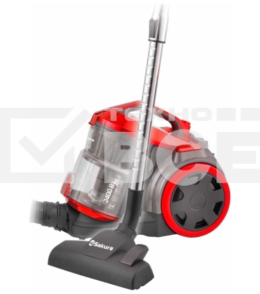 Пылесос Sakura SA-8315R красный/черный, 450/2400 Вт, уборка сухая, пылесборник контейнер, 2 л