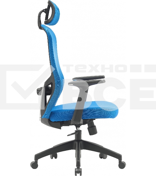 Кресло компьютерное Cactus CS-MC515-BL темно-синий, сиденье темно-синий, сетка/ткань, с подголов. крестов. пластик, пластик черный