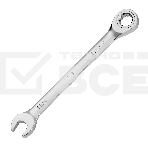 Ключ комбинированный трещоточный Denzel 14706 12 мм, CrV, матовый хром, фото 1