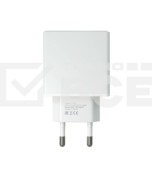 Сетевое зарядное устройство MORE CHOICE (4610196408632) NC60 1USB-C 3.0A PD 20W быстрая зарядка белый