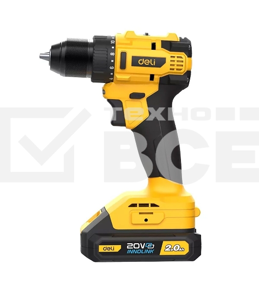 Дрель-шуруповерт аккумуляторная Deli DC120 (2 АКБ*2Ач+ЗУ, 20В, 45Нм, сумка)
