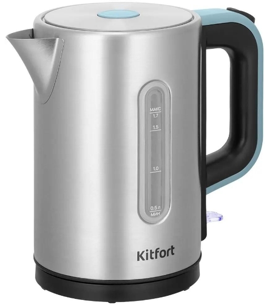 Чайник электрический Kitfort КТ-8703 1.7л. 2200Вт нержавеющая сталь/черный корпус: нерж.сталь/пластик