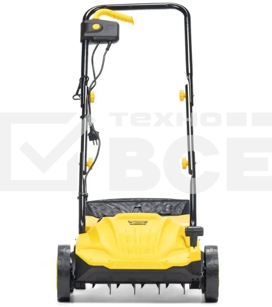 Скарификатор электрический Champion ESC1532 Мощность двигателя 1500 Вт, Напряжение сети 230,50 В, Гц, Вес c травосборником 9,3 кг, Ширина обработки 320 мм, Высота аэрации -4/0/+4/+12 мм, Высота скарификации -12/-8/-4/+4 мм, Тип/объем травосборника ткань/35 л, Регулировка высоты кошения/количество положений 4, Уровень мощности звука 96 дБ, Уровень звукового давления скарификатор/аэра 80/81 дБ, Уровень вибрации на рукоятке 3,245/3,335 (K=1,5 м/с) м/с2.