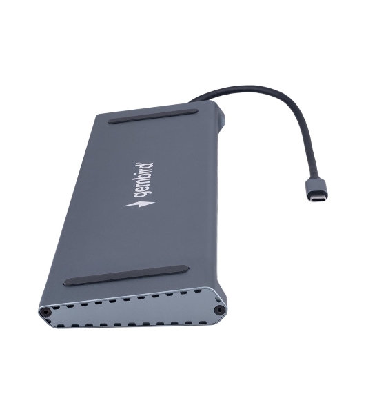USB-концентратор Gembird UHB-D6, USB Type-C, USB 2.0/RJ45/USB Type-C PD87W/Jack 3.5 / SD/TF/2xHDMI/VGA, USB Type-C